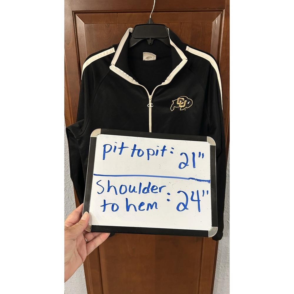 Champion Colorado Buffaloes Full Zip Fieldhouse Track Jacket Mens M Black Vtg - Picture 9 of 9